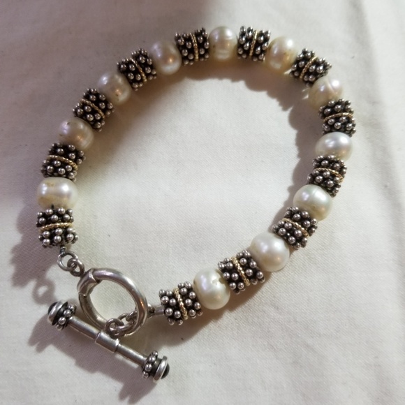 Pearls and sterling silver bracelet - Picture 1 of 2